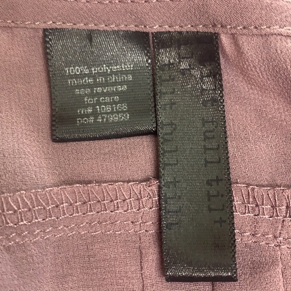 Full Tilt Semi Sheer Sleeveless Ruffle Front Blouse - Mauve, Size Small - Picture 6 of 6